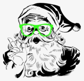 Vector Library Beard Clipart Xmas - Santa Claus Black And White, HD Png Download, Free Download