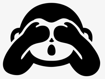 Monkey Emoji Black And White Png , Png Download - Emoticon Black And White Png, Transparent Png, Free Download
