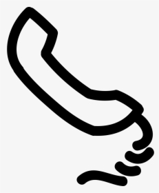 Telephone Auricular Hand Drawn Outline - Phone With Cord Logo, HD Png Download, Free Download