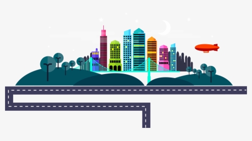 Cartoon City Png - City Background Flat Png, Transparent Png, Free Download