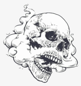 #dark #edgy #skull #art #smoke #weed #high - Open Mouth Skull Drawing, HD Png Download, Free Download