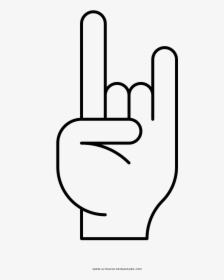 Rock On Coloring Page - Line Art, HD Png Download, Free Download