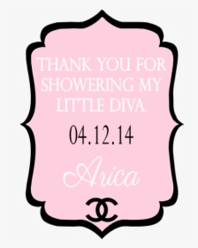Pink And Black Chanel Baby Shower Invitations Png, Transparent Png, Free Download