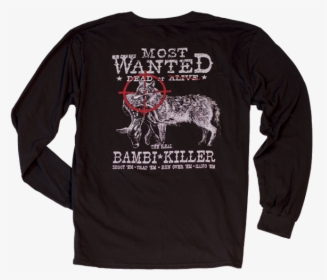 Most Wanted Bambi Killer Long Sleeve Tee - Long-sleeved T-shirt, HD Png Download, Free Download