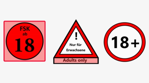 18, Adults, Age Rating, Age Restriction, Years - Traffic Sign, HD Png Download, Free Download