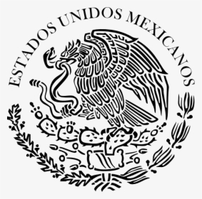 Seal Of The Government Of Mexico Linear Clip Art At - Mexican Flag Eagle Black And White, HD Png Download, Free Download