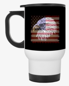 American Flag Eagle White Travel Mug - Mug, HD Png Download, Free Download