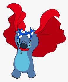 Stitch Liloandstitch Disney Drawing Mydrawing Cute - Stitch With Red Cape, HD Png Download, Free Download