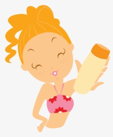 Beach Girl Creme Icon - Png Cartoon Beach Girl, Transparent Png, Free Download