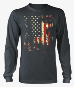 Distressed American Flag District Long Sleeve - Genesis Tshirt Peter Gabriel, HD Png Download, Free Download