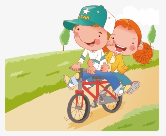 Transparent Cyclist Png - Cycling With Friends Drawings, Png Download, Free Download