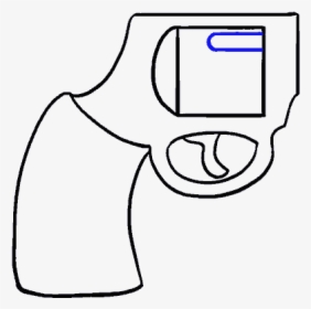How To Draw Cartoon Revolver - Line Art, HD Png Download, Free Download