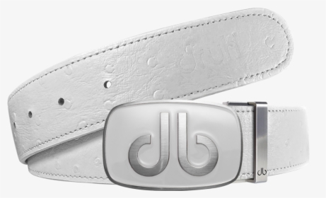 White Ostrich Texture Leather Strap With Db Classic - Belt, HD Png ...