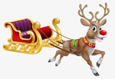 Transparent Sledding Png - Santa Claus Reindeer Rudolph, Png Download, Free Download