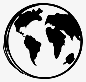 Earth Globe Sketch - World Map Black Vector, HD Png Download, Free Download