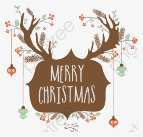 Antlers Clipart Brown - Merry Christmas Deer, HD Png Download, Free Download