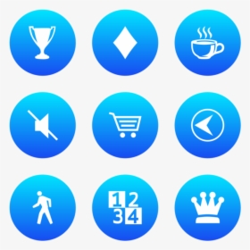 Classica Icon In Style Flat Circle White On Ios Blue - Emblem, HD Png Download, Free Download