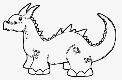 Oriental Asian Dragon In Black - Dragon Dinosaur Black And White Clipart, HD Png Download, Free Download