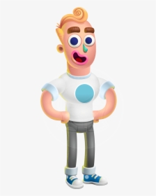 Man With T-shirt Cartoon Vector 3d Character Aka Wesley - T-shirt, HD Png Download, Free Download