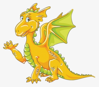 Dragon Clip Fairytale - Yellow And Blue Dragon, HD Png Download, Free Download