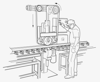 Rail Polishing Machine Clip Arts - Factory Worker Clipart Black And White, HD Png Download, Free Download