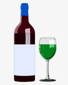 Wine Bottle And Wine Glass - Wine Clipart, HD Png Download, Free Download