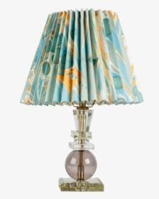 Vintage Crystal Table Lamp With Pleated Paper Shade - Lamp, HD Png Download, Free Download