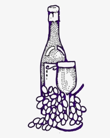 Wine Grapes Glass Bottle Png Image, Transparent Png, Free Download