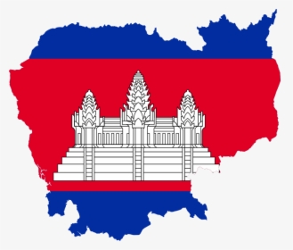 Cambodia Map With Flag, HD Png Download, Free Download