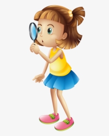 Girl With Magnifying Glass Clipart, HD Png Download, Free Download