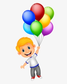 Girl Holding Balloons Clipart, HD Png Download, Free Download