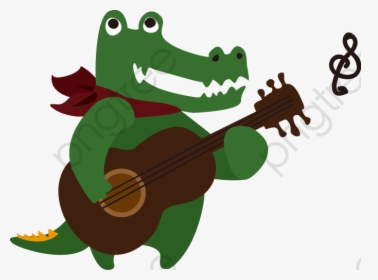 Alligator Cartoon Png - Alligator Playing Guitar Png, Transparent Png, Free Download