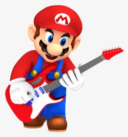 Mario Playing Electric Guitar By Nintega-dario - Super Mario Playing Guitar, HD Png Download, Free Download