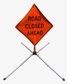 Aluminum Compact Sign Stand W/ Coil Spring Swatch - Road Closed Sign, HD Png Download, Free Download