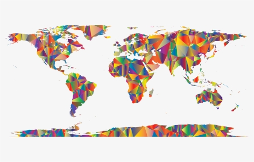 Colorful, Prismatic, Chromatic, Rainbow, Triangles - High Resolution Vector World Map, HD Png Download, Free Download