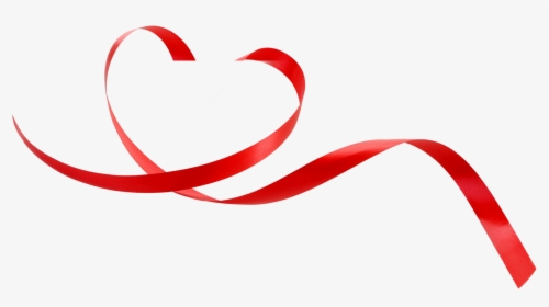 Heart Red Ribbon Love - Long Red Ribbon Png, Transparent Png, Free Download