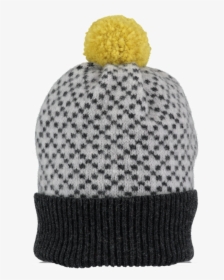 Grey Cross Lambswool Bobble Hat - Knit Cap, HD Png Download, Free Download