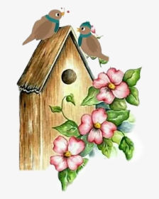 Watercolor Bird House , Transparent Cartoons - Clip Art Bird House, HD Png Download, Free Download