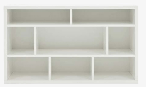 White Bookshelf With Multiple Sectioned Units - Png White Book Shelf, Transparent Png, Free Download