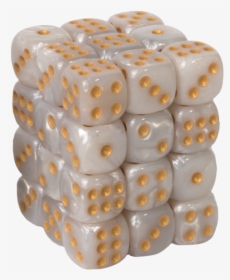 White And Gold Dice D6, HD Png Download, Free Download