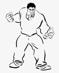 Person Sweater Caricature Stencil Cartoon Teacher Angry - Black And White Hulk, HD Png Download, Free Download
