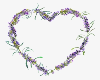Transparent Lavender Wreath Clipart - Lavender Flower In Heart Shape, HD Png Download, Free Download