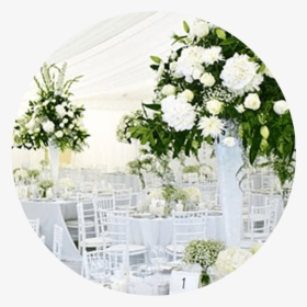 Palace Wedding Planners In Udaipur - White And Green Wedding Flower Arrangement, HD Png Download, Free Download