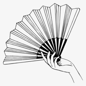Hand Fan Drawing Black And White Ceiling Fans, HD Png Download, Free Download