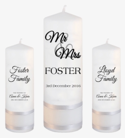 Wedding Unity Candle Set Mr And Mrs Font - Catholic Baptism Candles, HD Png Download, Free Download