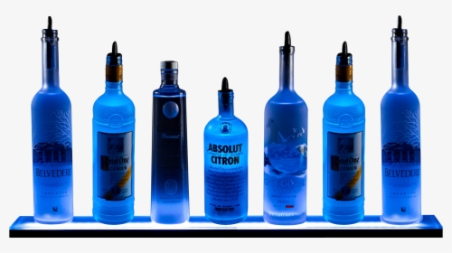 2ft Blue Light Shelf White Background - Transparent Background Alcohol Bottle Png, Png Download, Free Download