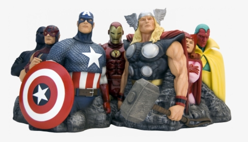 Alex Ross Avengers Assemble Fine Art Statue - Vision And Thor Marvel, HD Png Download, Free Download