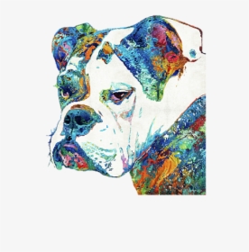 Colorful English Bulldog Art By Sharon Cummings, HD Png Download, Free Download