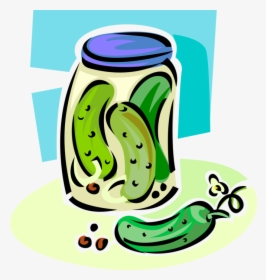 Vector Illustration Of Homemade Pickled Vegetable Cucumber - Pickle Jar Clip Art Png, Transparent Png, Free Download