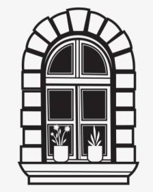 Window Silhouette - Window Vector Black And White, HD Png Download, Free Download